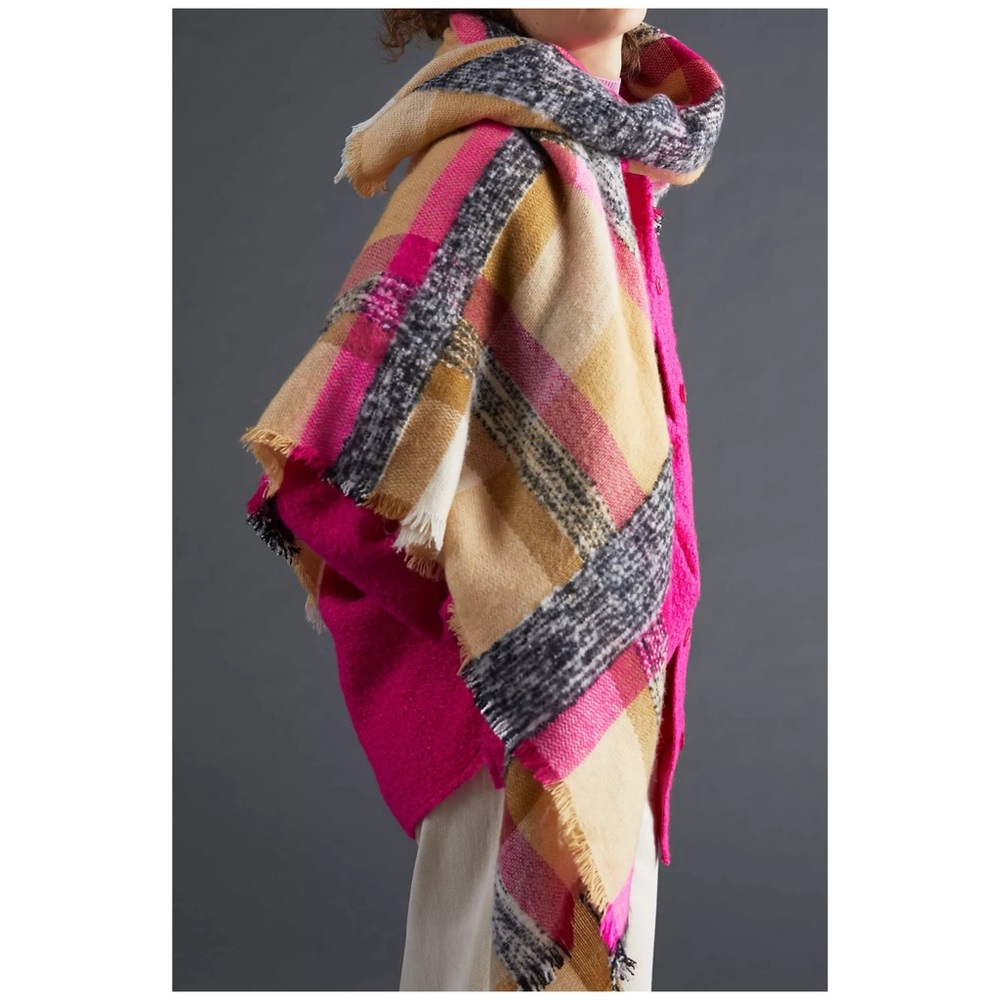 NWTs Anthro “Plaid Blanket Scarf” by Pilcro - Picture 4 of 9
